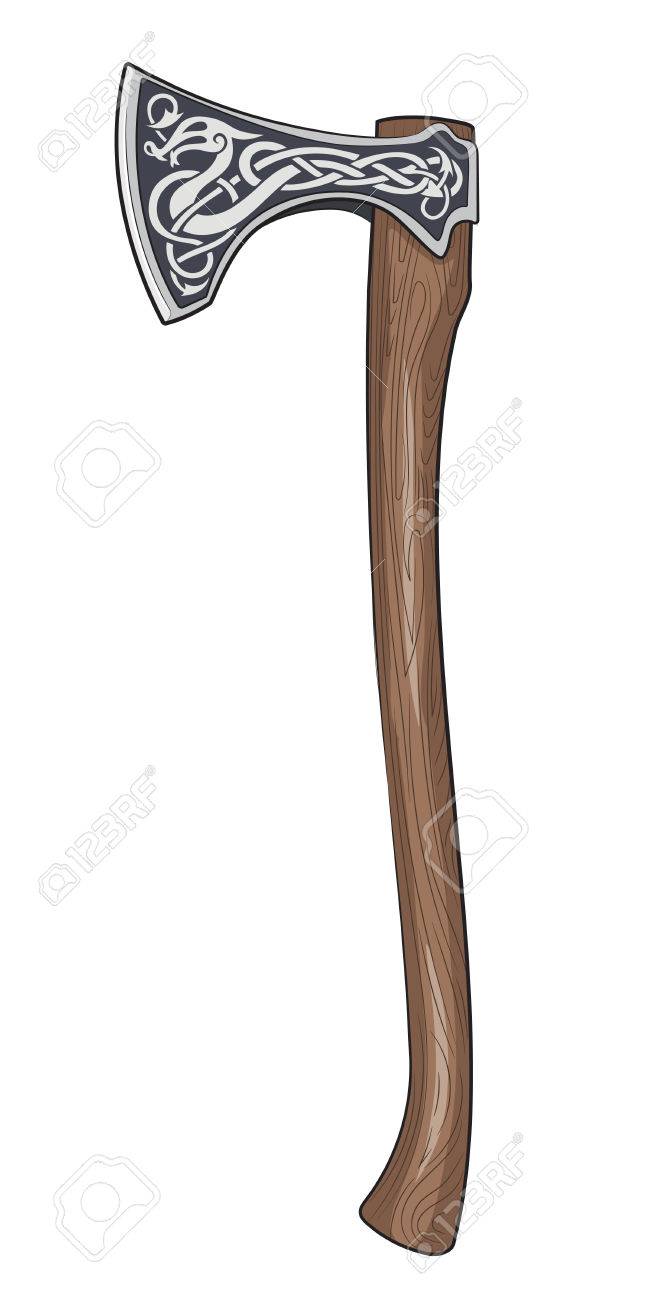 Detail Viking Axe Vector Nomer 19