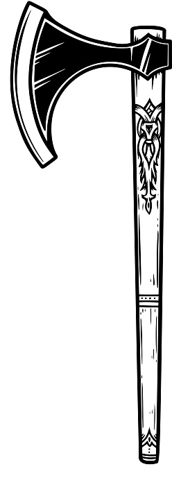 Detail Viking Axe Vector Nomer 21