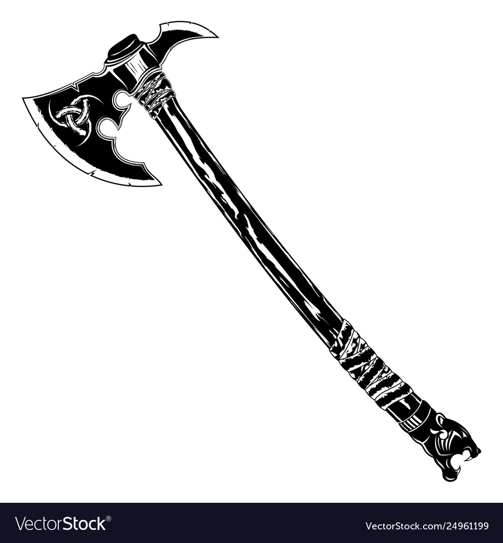 Detail Viking Axe Vector Nomer 4