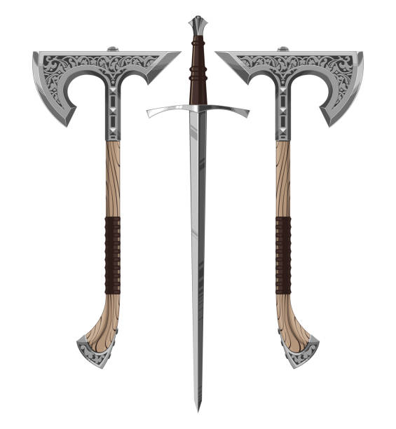 Detail Viking Axe Vector Nomer 38