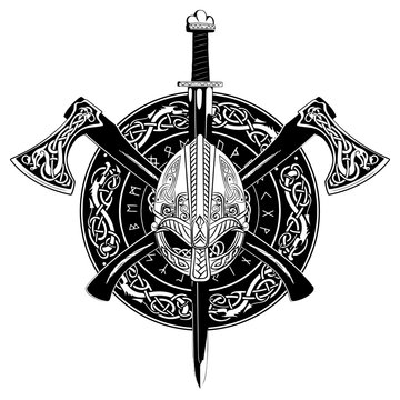 Detail Viking Axe Vector Nomer 51