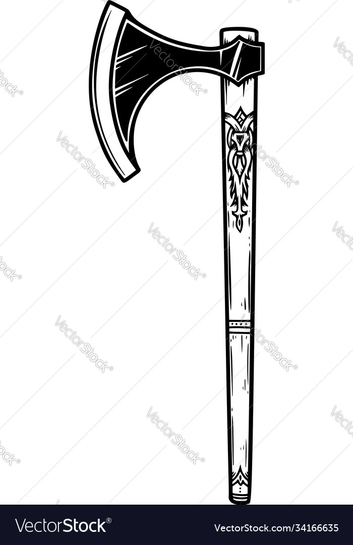 Detail Viking Axe Vector Nomer 8