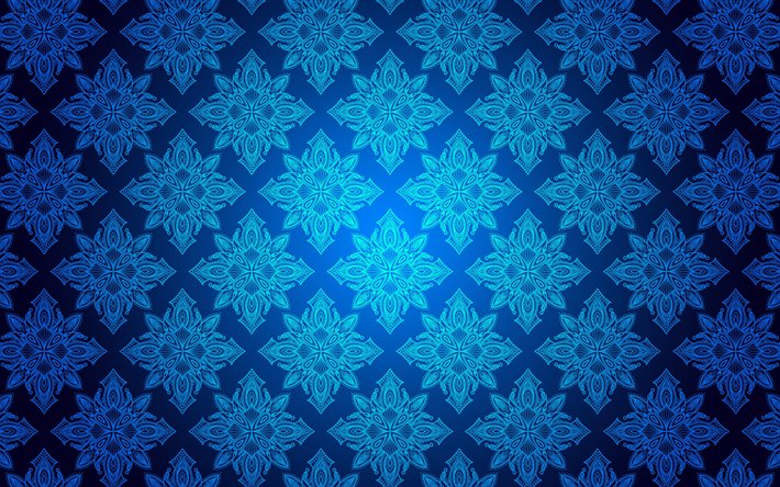 Detail Vintage Background Pattern Blue Nomer 23