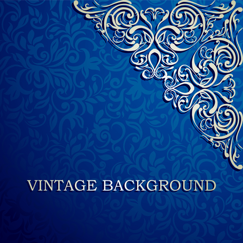 Detail Vintage Background Pattern Blue Nomer 58