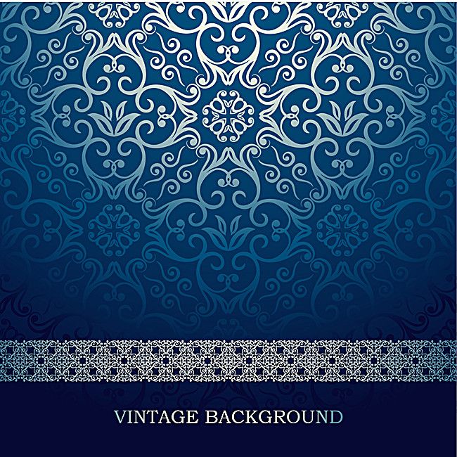 Detail Vintage Background Pattern Blue Nomer 10