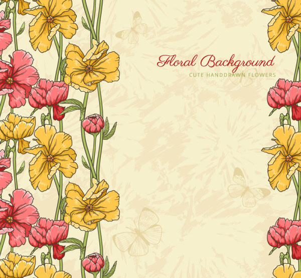 Detail Vintage Flower Background Vector Free Download Nomer 2