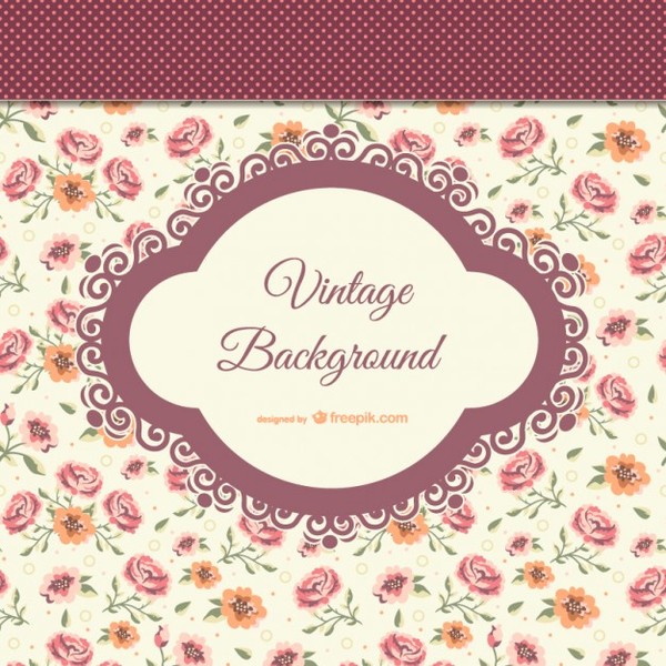Detail Vintage Flower Background Vector Free Download Nomer 14