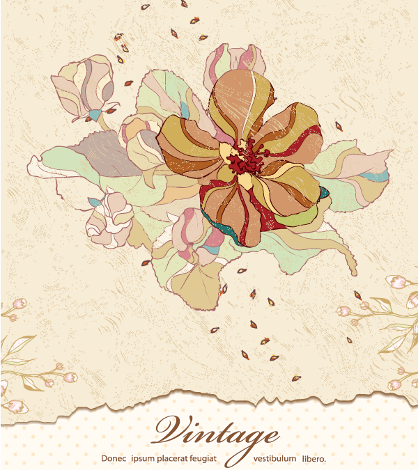 Detail Vintage Flower Background Vector Free Download Nomer 20
