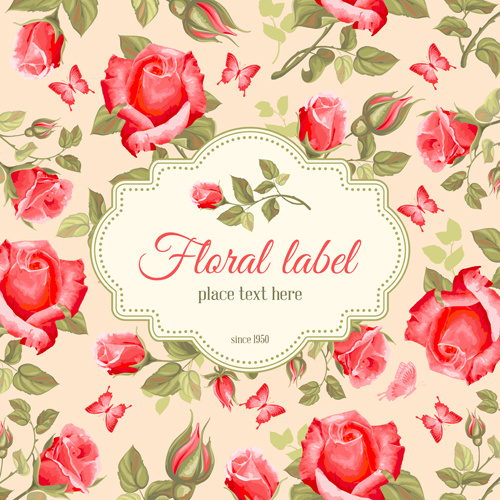 Detail Vintage Flower Background Vector Free Download Nomer 3