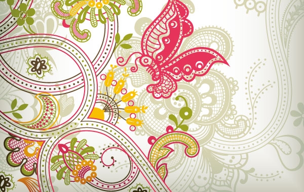 Detail Vintage Flower Background Vector Free Download Nomer 21