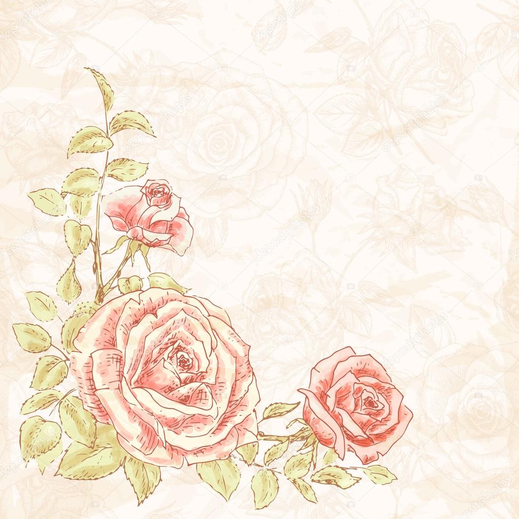 Detail Vintage Flower Background Vector Free Download Nomer 32