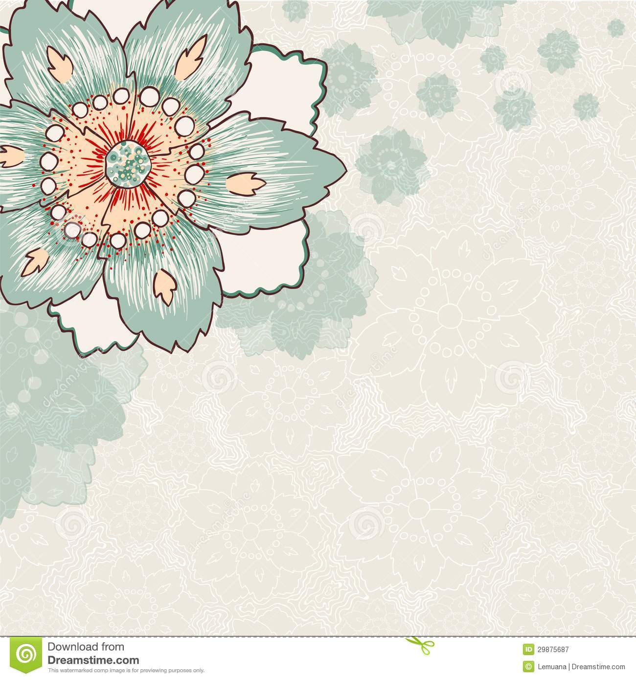 Detail Vintage Flower Background Vector Free Download Nomer 36