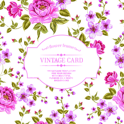 Detail Vintage Flower Background Vector Free Download Nomer 43