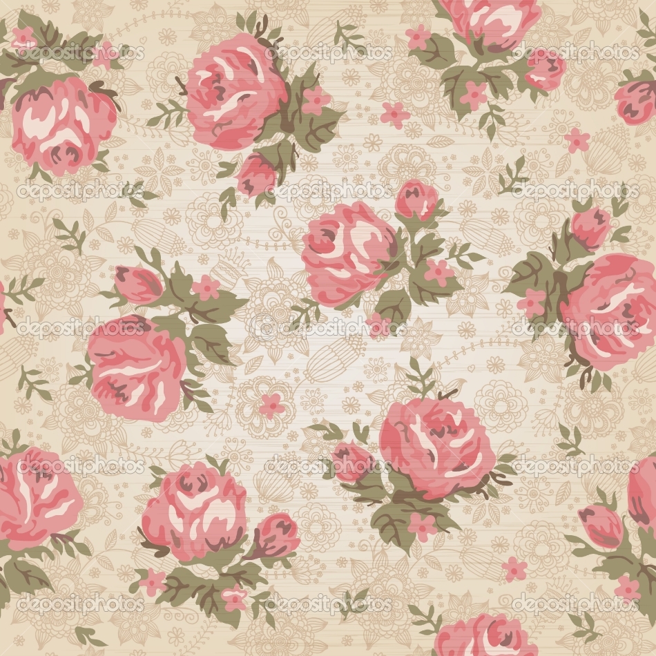 Detail Vintage Flower Background Vector Free Download Nomer 50