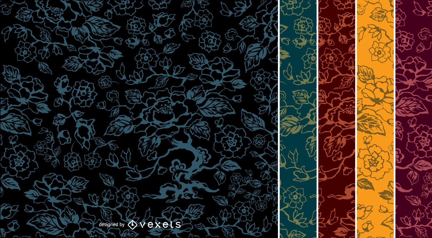 Detail Vintage Flower Background Vector Free Download Nomer 52