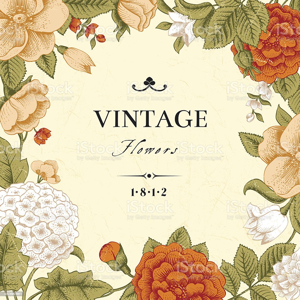 Detail Vintage Flower Background Vector Free Download Nomer 8