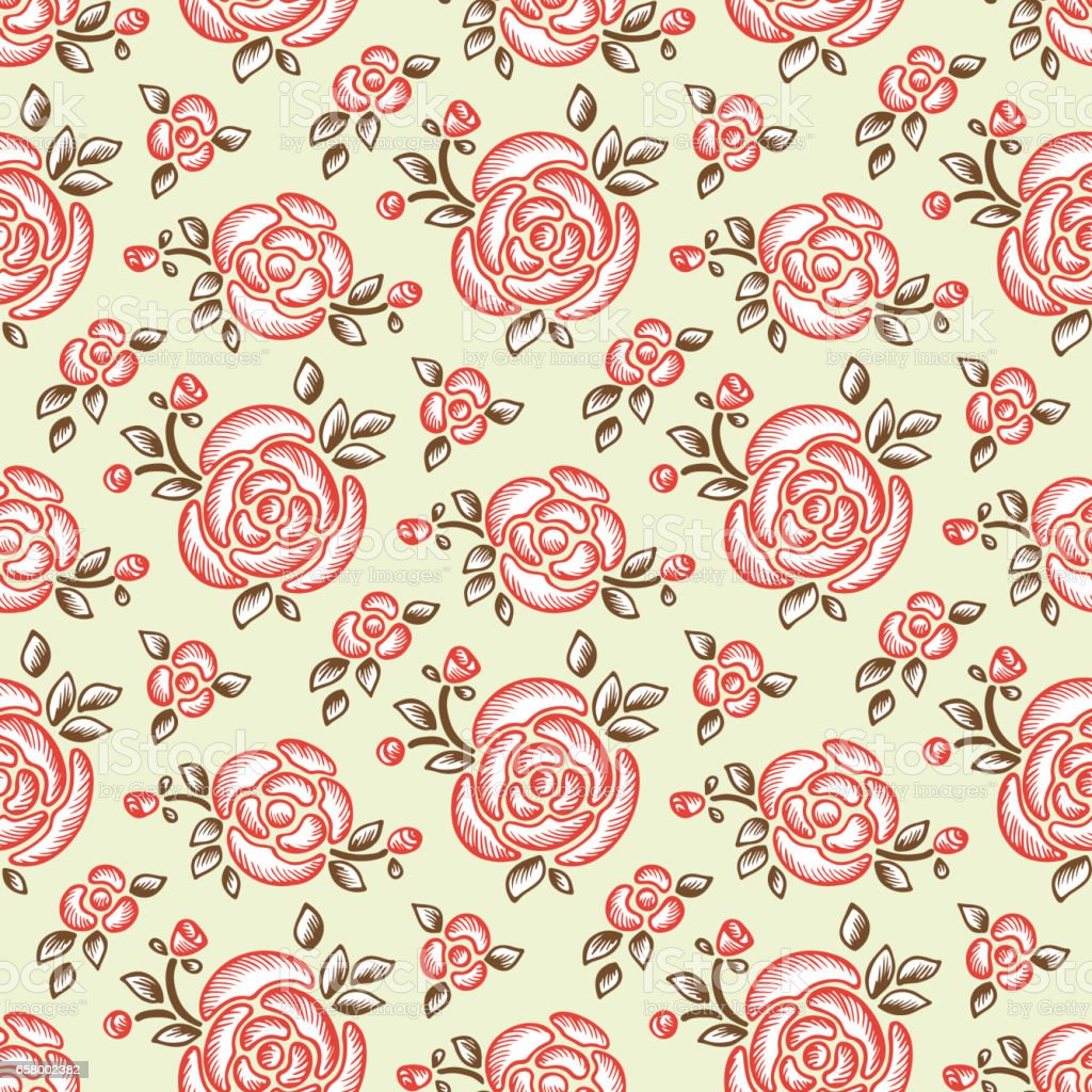 Detail Vintage Flower Rose Background Nomer 33