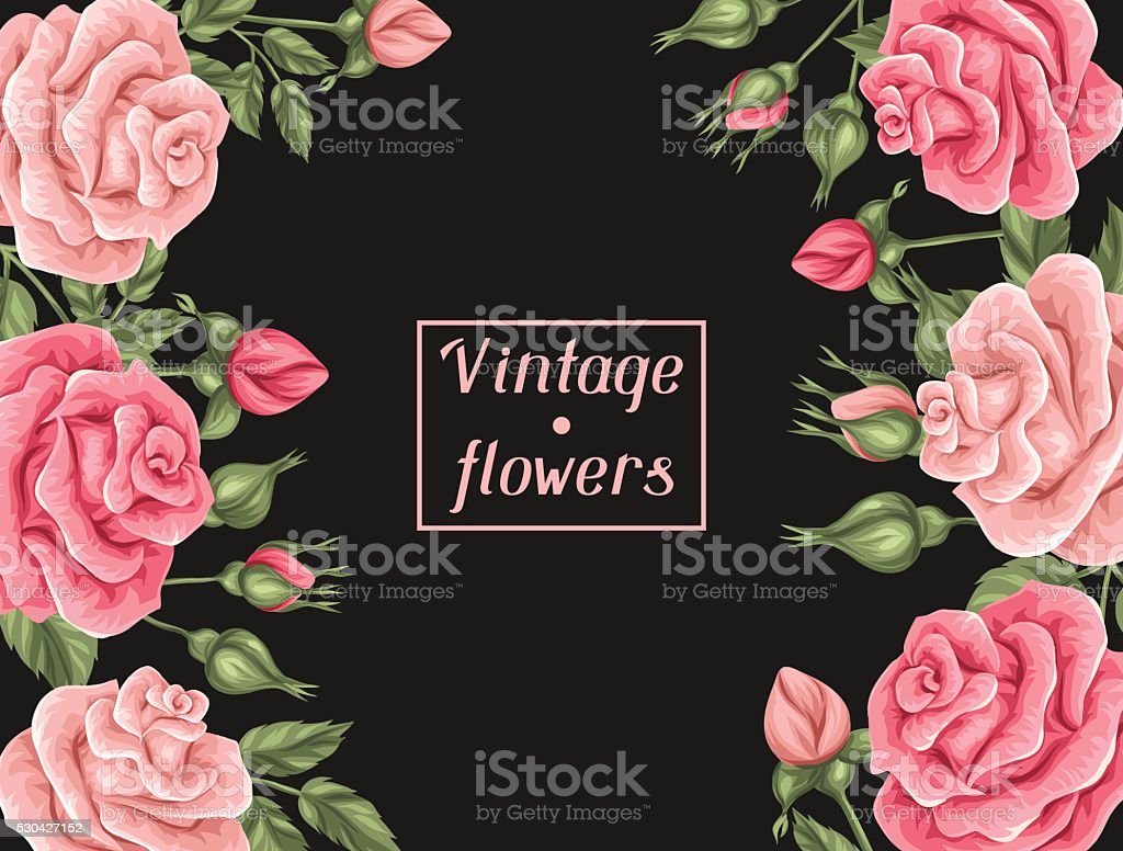 Detail Vintage Flower Rose Background Nomer 39