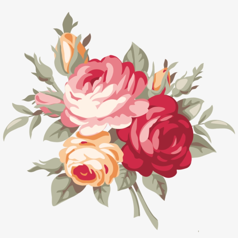 Detail Vintage Flower Rose Background Nomer 56