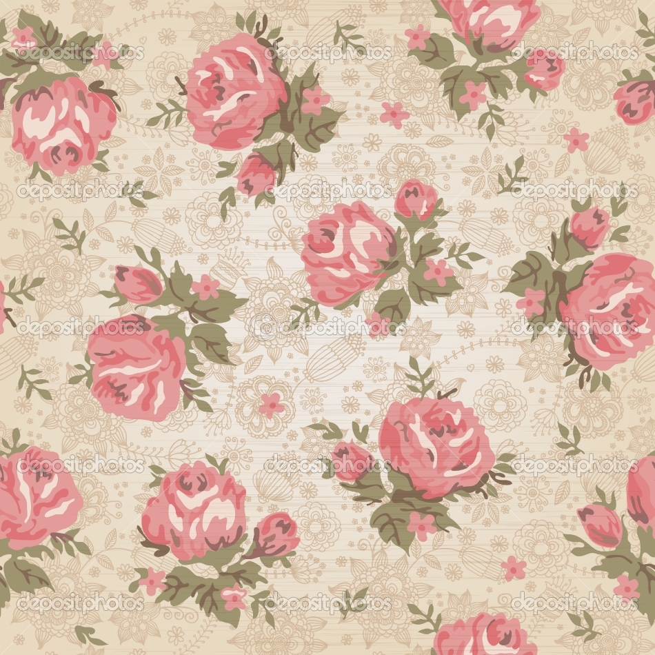 Detail Vintage Flower Wallpaper Nomer 55