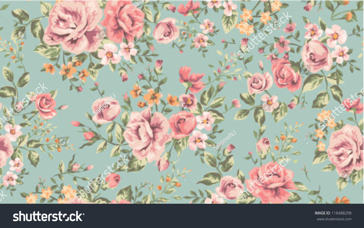 Detail Vintage Flower Wallpaper Nomer 8