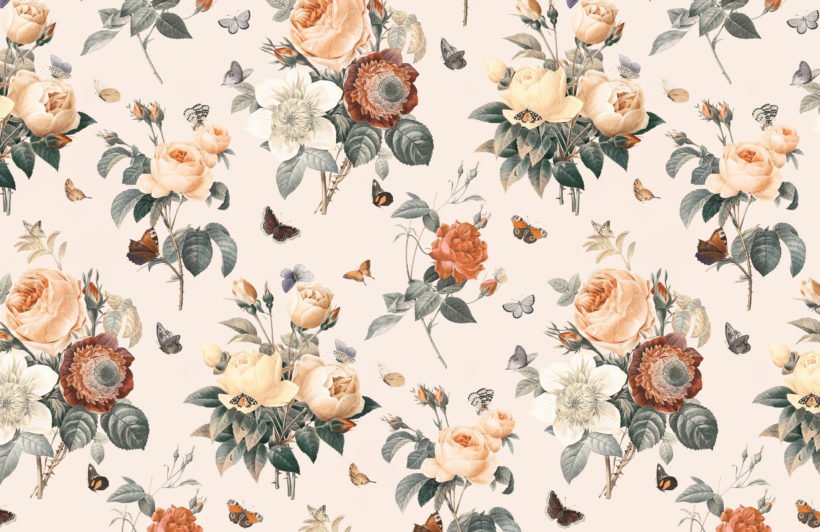 Detail Vintage Flower Wallpaper Nomer 9