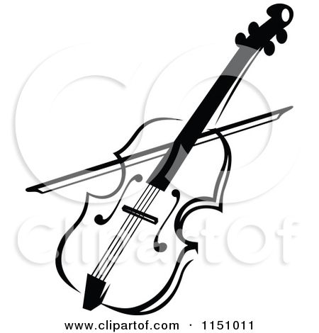 Detail Violin Clipart Black And White Nomer 9