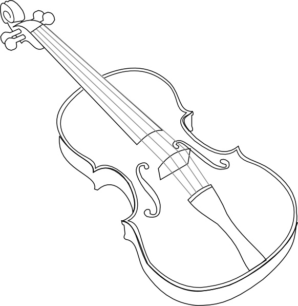 Detail Violin Clipart Black And White Nomer 12