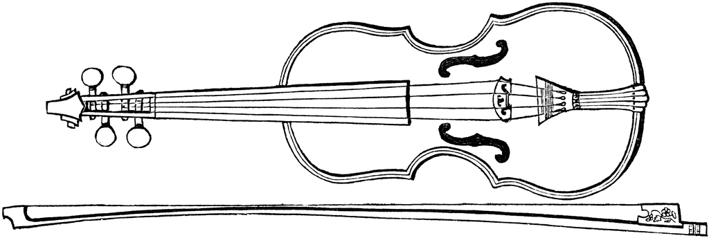 Detail Violin Clipart Black And White Nomer 18