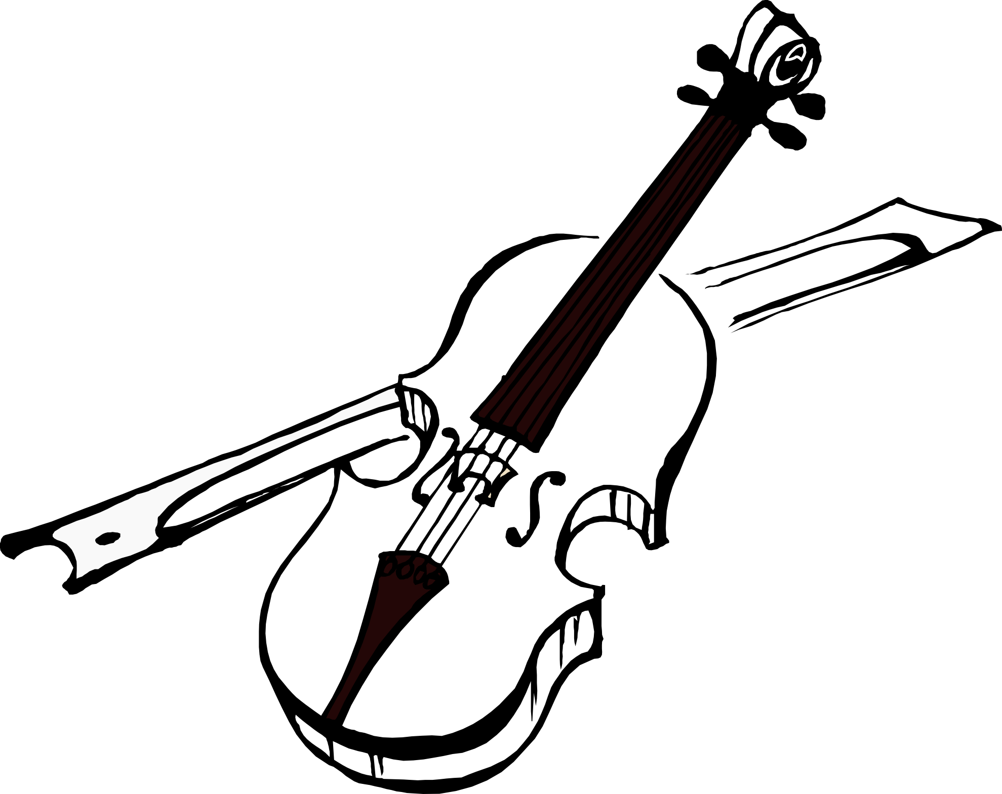 Detail Violin Clipart Black And White Nomer 3