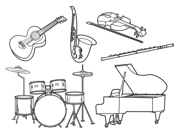 Detail Violin Clipart Black And White Nomer 26