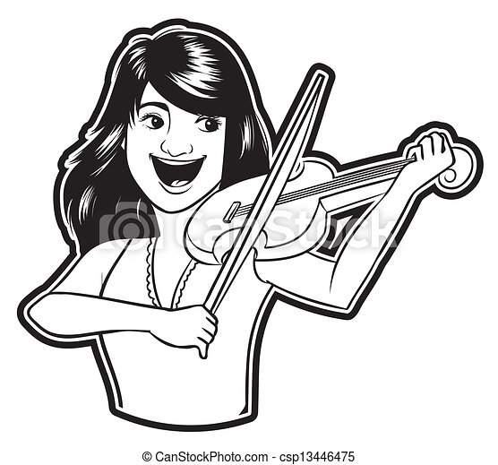 Detail Violin Clipart Black And White Nomer 48