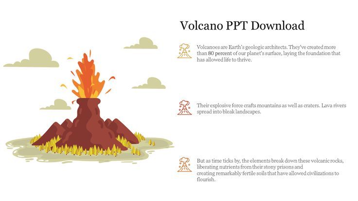 Detail Volcano Powerpoint Template Nomer 55