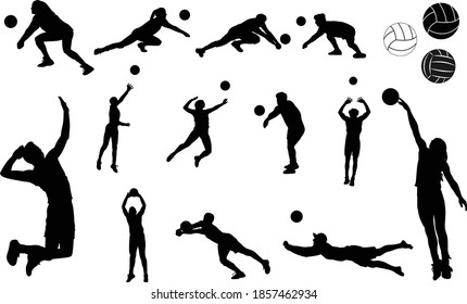 Detail Volleyball Player Silhouette Clipart Nomer 16
