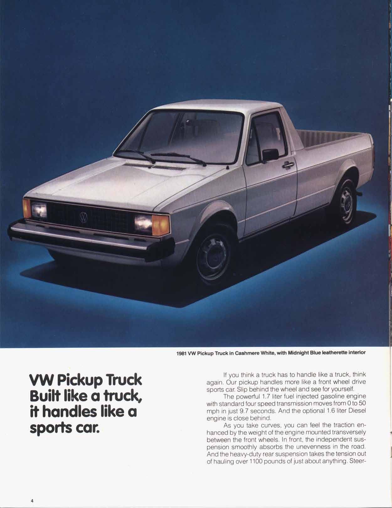 Detail Vw Rabbit Pickup Specs Nomer 48
