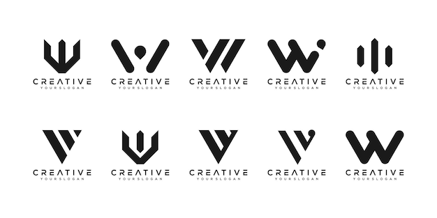 Detail W Letter Logo Nomer 20