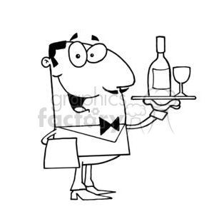 Detail Waiter Clipart Black And White Nomer 35