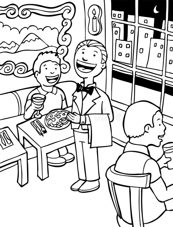 Detail Waiter Clipart Black And White Nomer 45