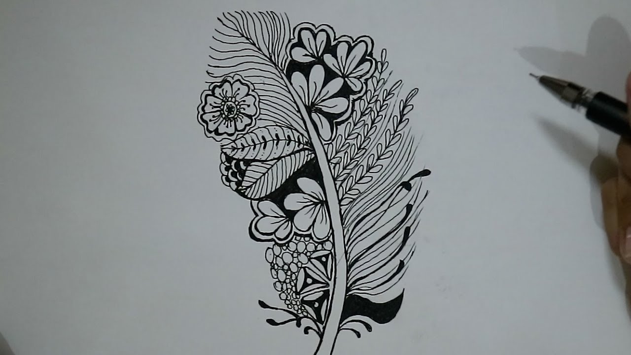 Detail Doodle Art Daun Nomer 14