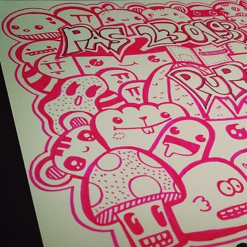 Detail Doodle Art Di Dinding Kamar Nomer 15