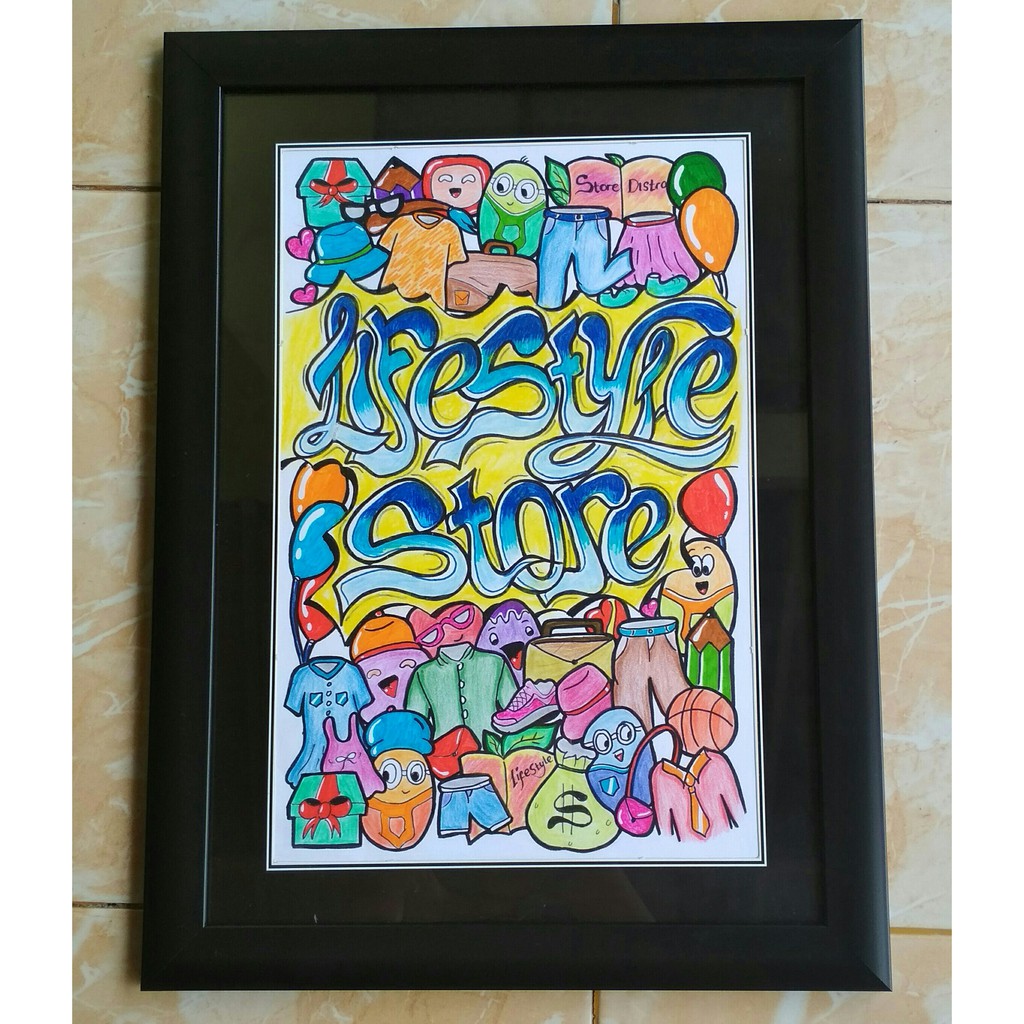 Detail Doodle Art Di Dinding Kamar Nomer 48