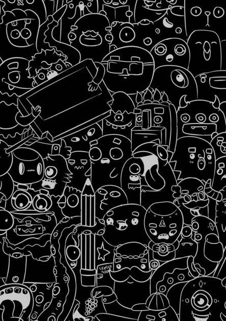 Detail Doodle Art Hitam Putih Nomer 8