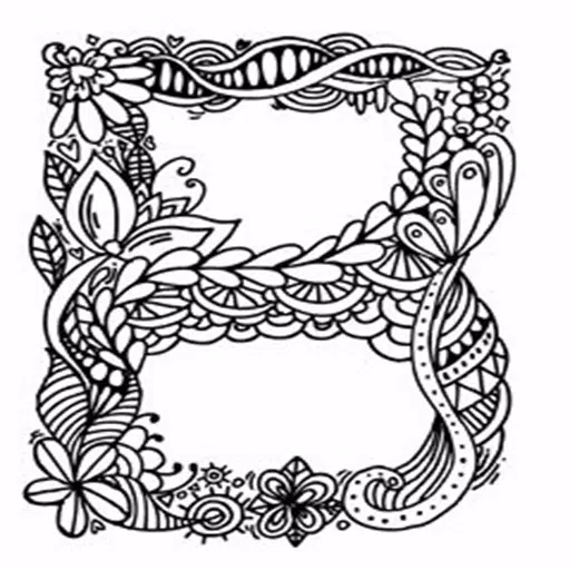 Detail Doodle Art Huruf E Nomer 41