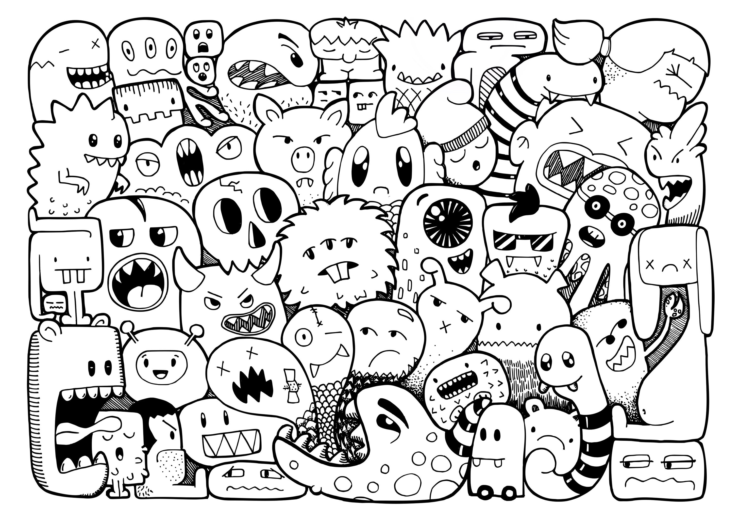 Detail Doodle Art Monster Berwarna Nomer 47