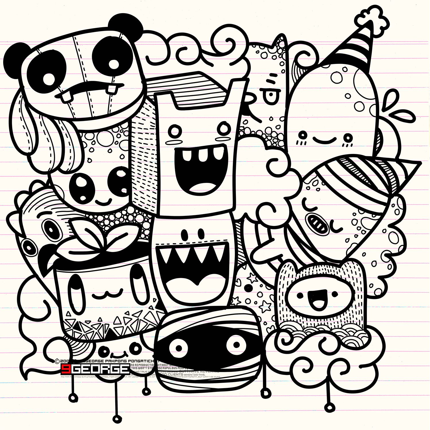 Detail Doodle Art Monster Simple Nomer 13