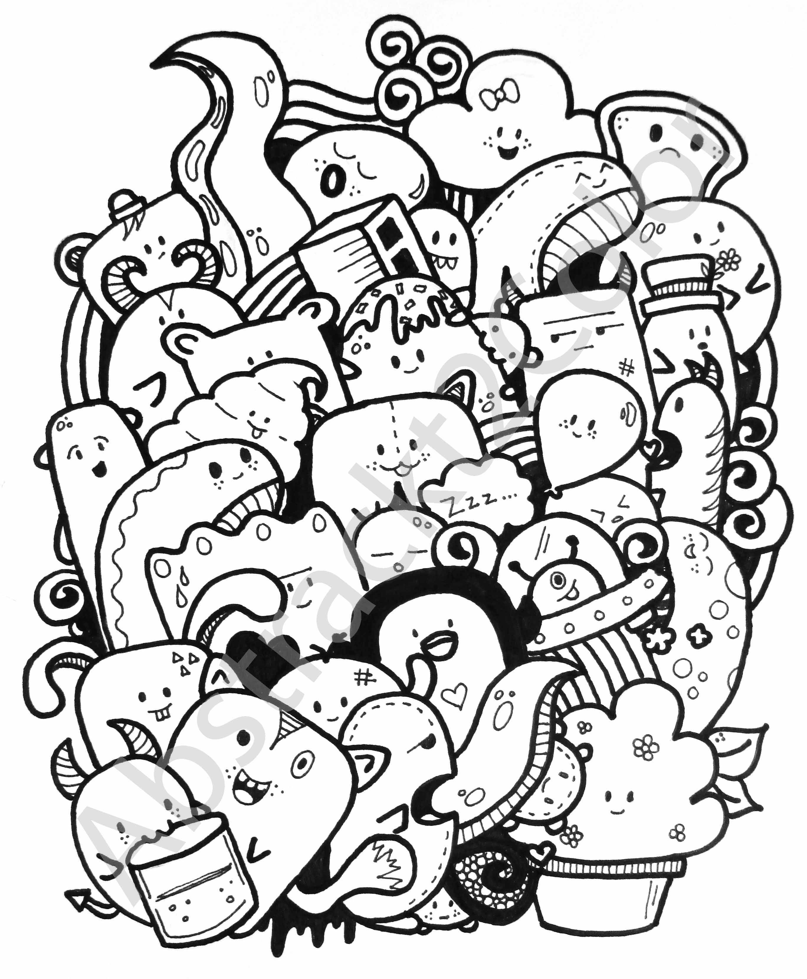 Detail Doodle Art Monster Simple Nomer 22