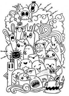 Detail Doodle Art Monster Simple Nomer 31