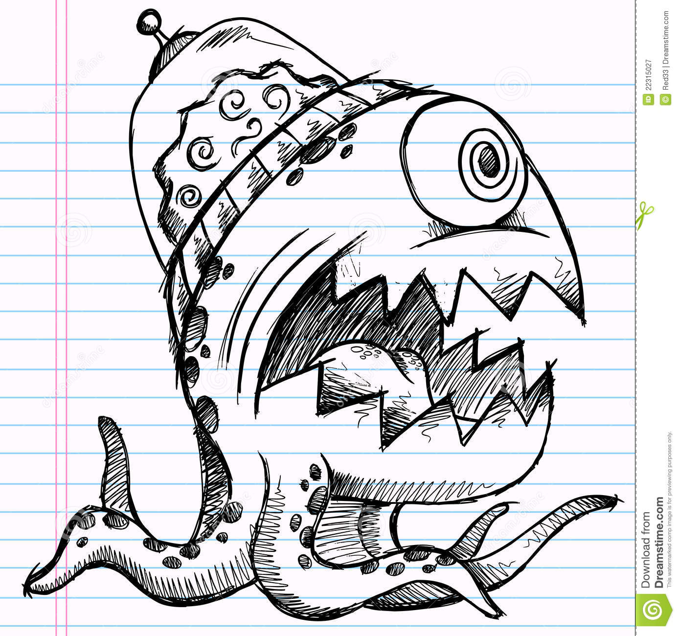 Detail Doodle Art Monster Simple Nomer 37