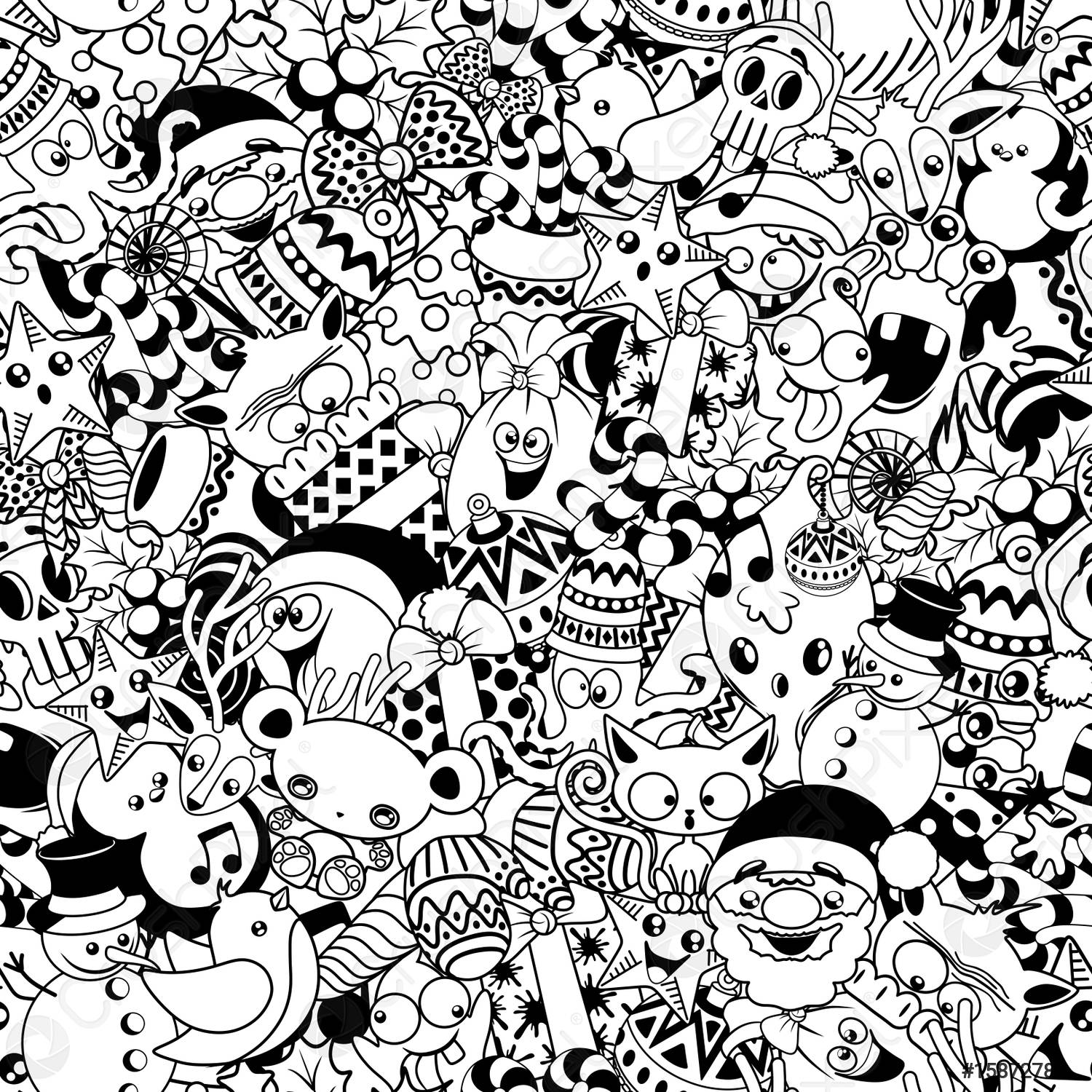 Detail Doodle Black And White Nomer 25