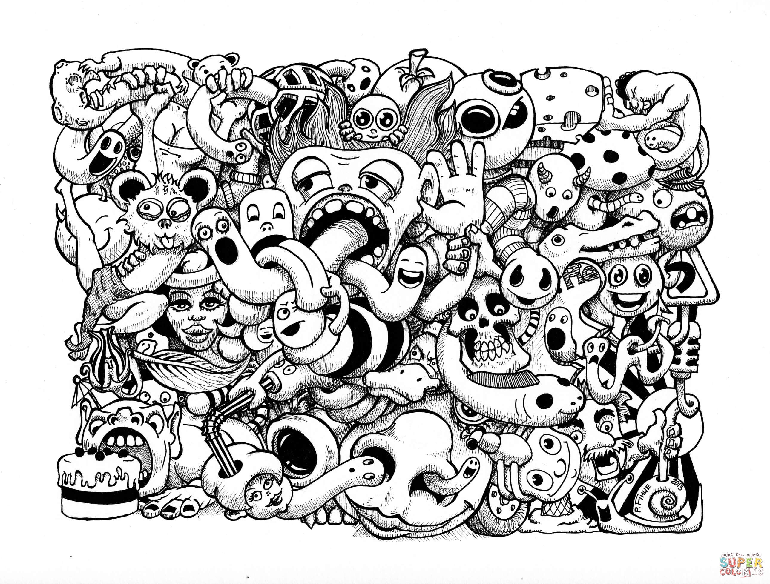 Detail Doodle Black And White Nomer 33